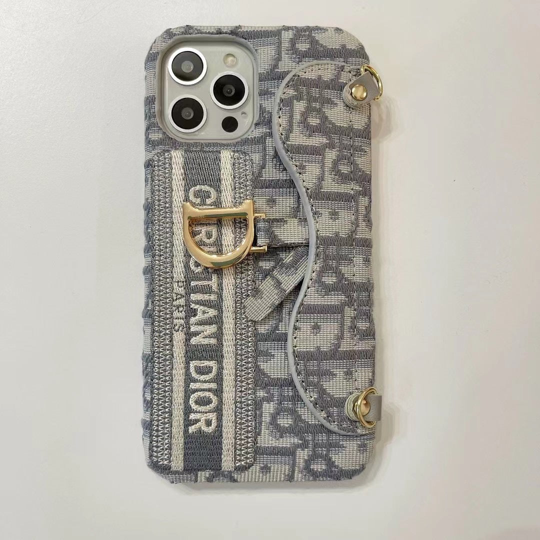 Luxury Monogram Card Pocket Flap Phone Case