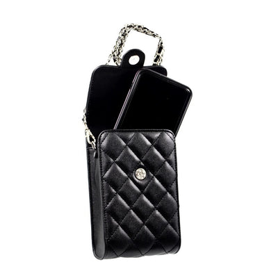 Chic Leather Phone Pouch with Adjustable Strap