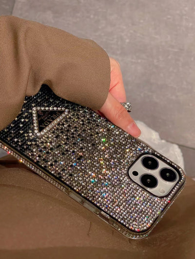 Luxury Prada Diamond iPhone Case packaging and accessories.