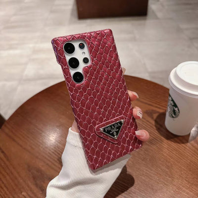 Detailed Prada Snake Print Case, side view for Samsung Galaxy
