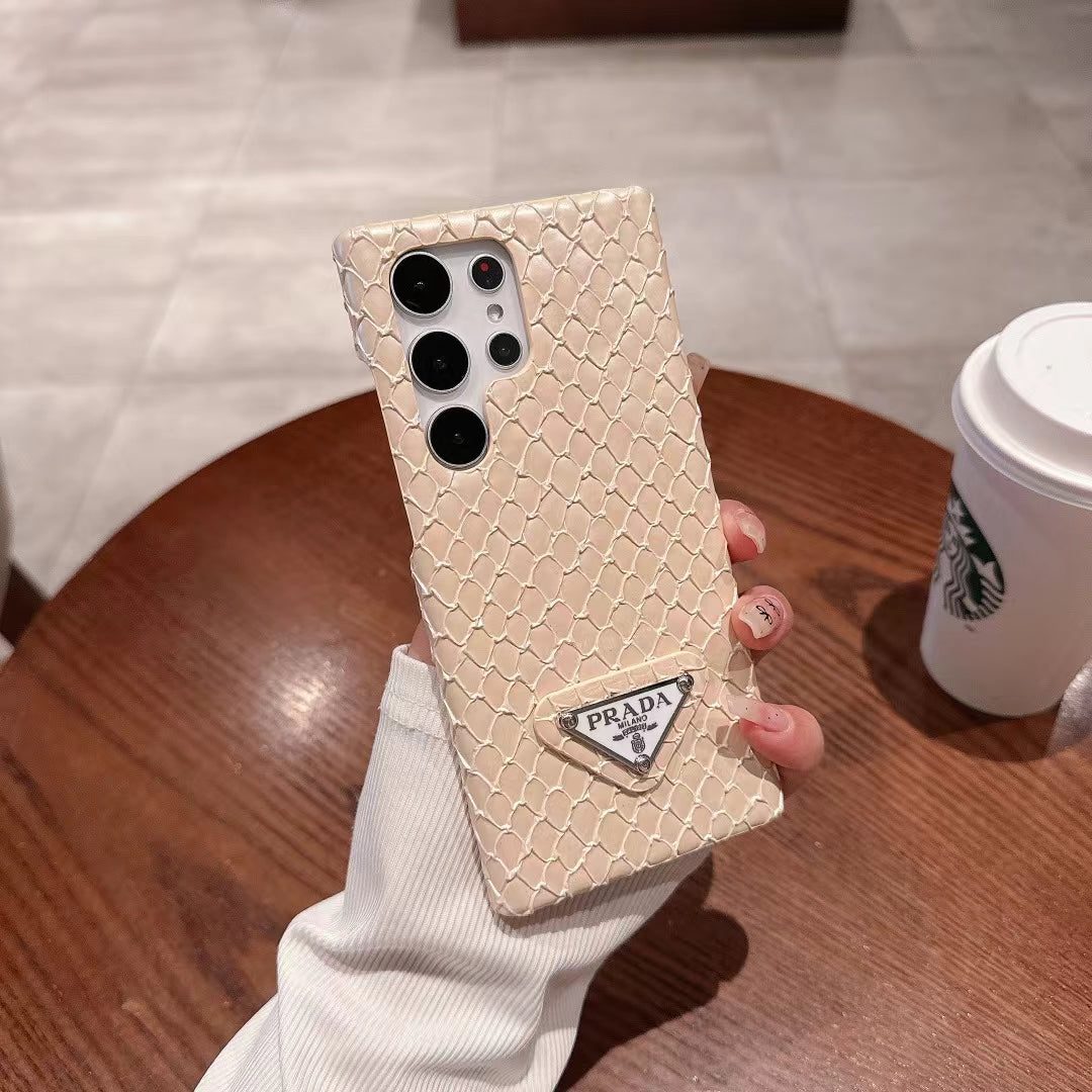 Fashionable Prada Snake Texture Case for Samsung Galaxy Phones