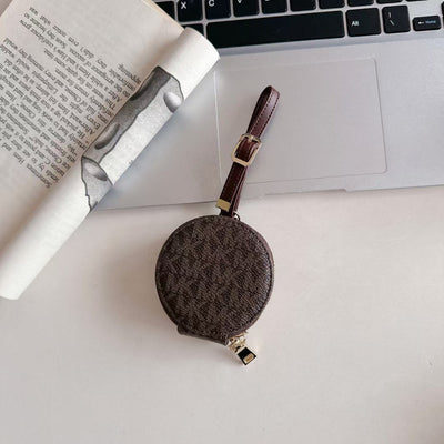 Luxury Signature Monogram Round Coin & AirPods Holder
