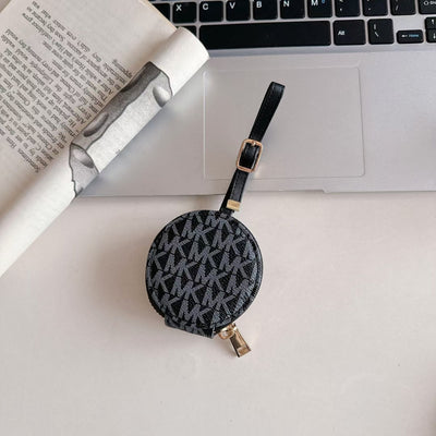 Luxury Signature Monogram Round Coin & AirPods Holder
