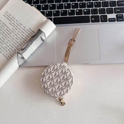 Luxury Signature Monogram Round Coin & AirPods Holder
