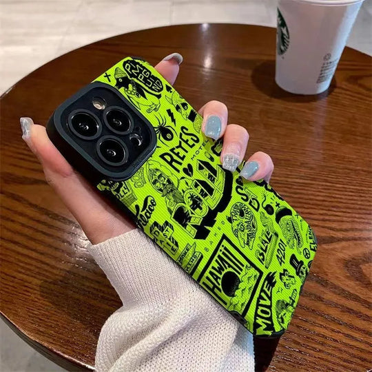 Soft Green Glow Cute Printed iPhone Case