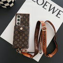 Monogram Crossbody Wallet Samsung Galaxy Z Fold Case - Galaxy Z Fold 7 - Brown Small monogram | FlairCases