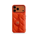 Quilted Chain Crossbody Wallet iPhone Case - Orange - iPhone 18 Pro Max | FlairCases