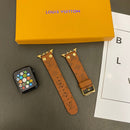 Rivet Monogram Apple Watch Band | Embossed Luxury Strap - Brown Flower / 38/40/41mm | FlairCases
