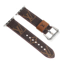 Monogram Canvas Apple Watch Band | Checkerboard Luxury Strap - Brown Big Flower / 38/40/41mm | FlairCases