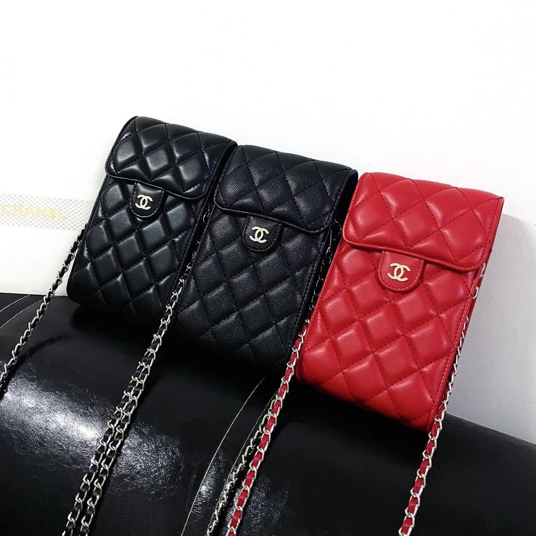 Chic Leather Phone Pouch with Adjustable Strap