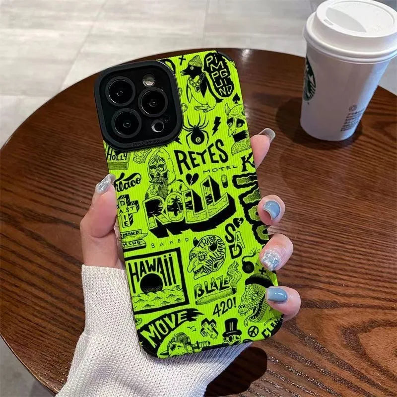 Soft Green Glow Cute Printed iPhone Case