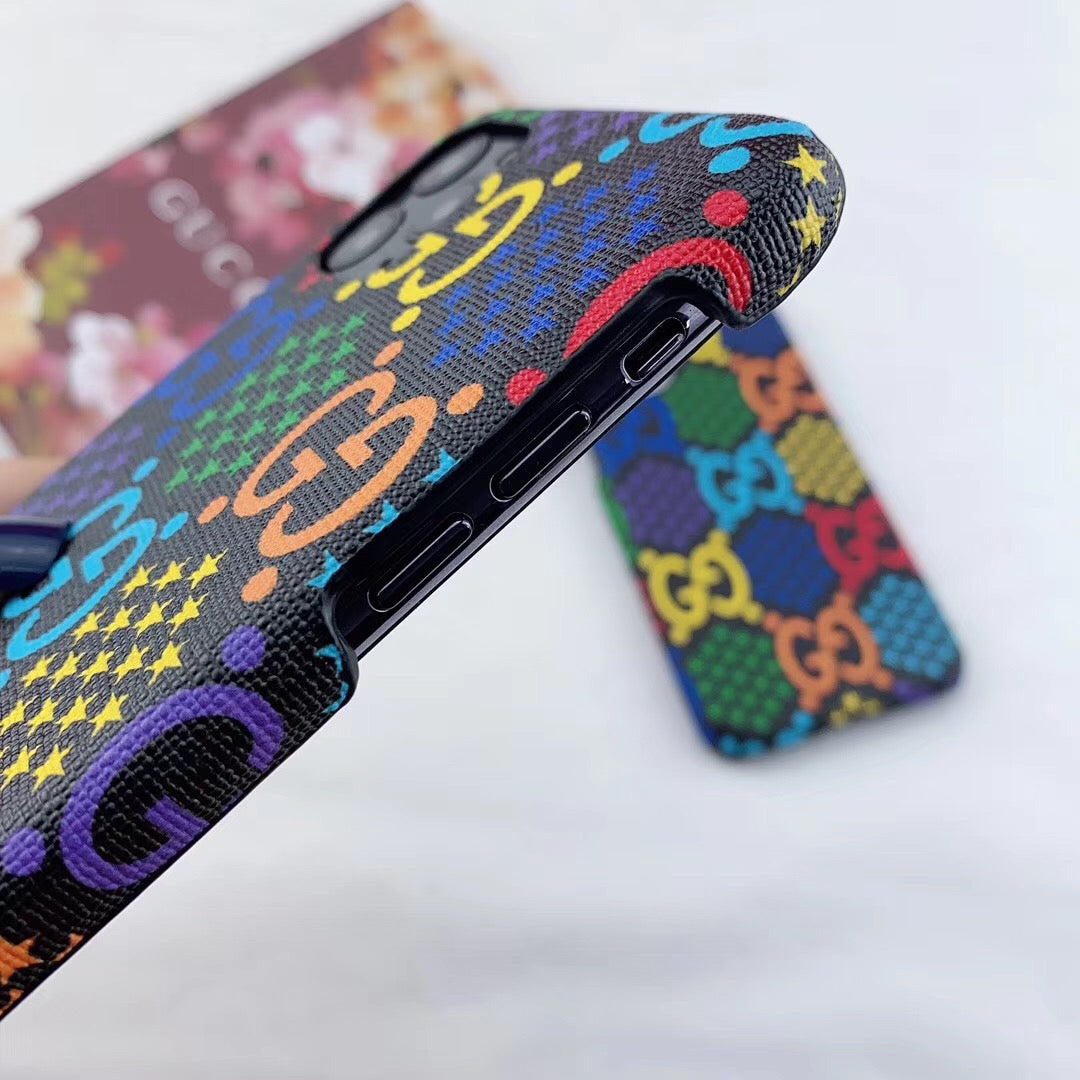 Colorful psychedelic pattern GG phone case for iPhone