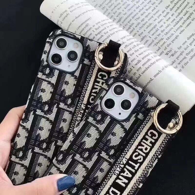 Luxury Monogram Fabric Hand Strap Phone Case – For iPhone