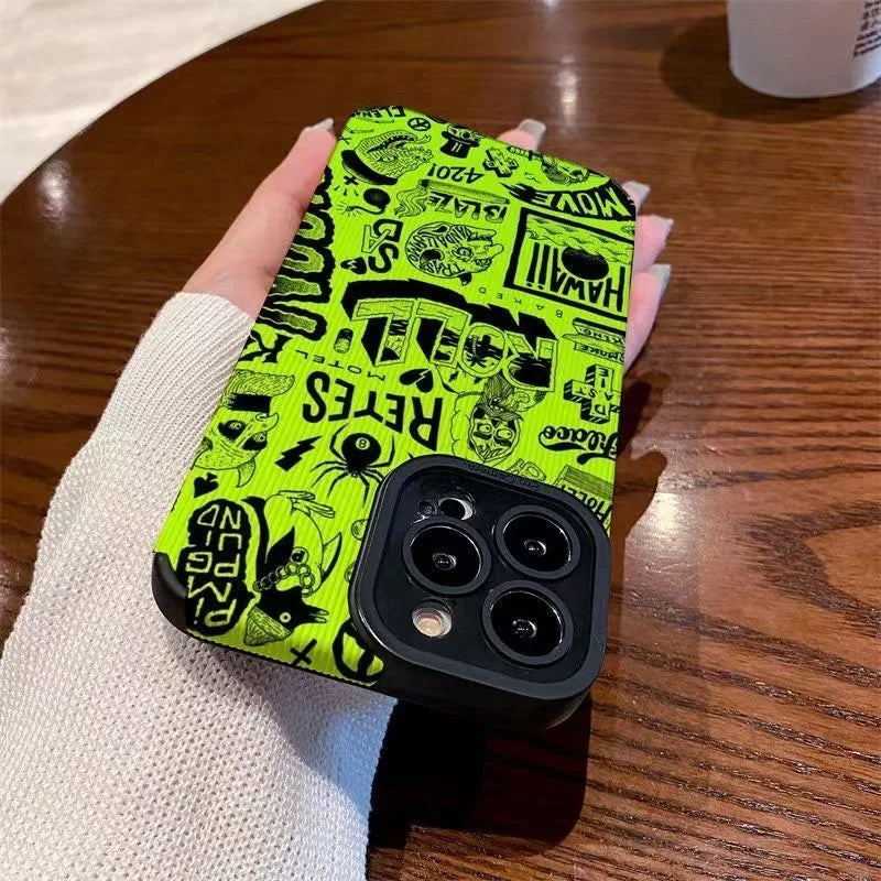 Soft Green Glow Cute Printed iPhone Case
