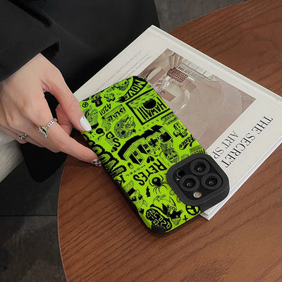 Soft Green Glow Cute Printed iPhone Case