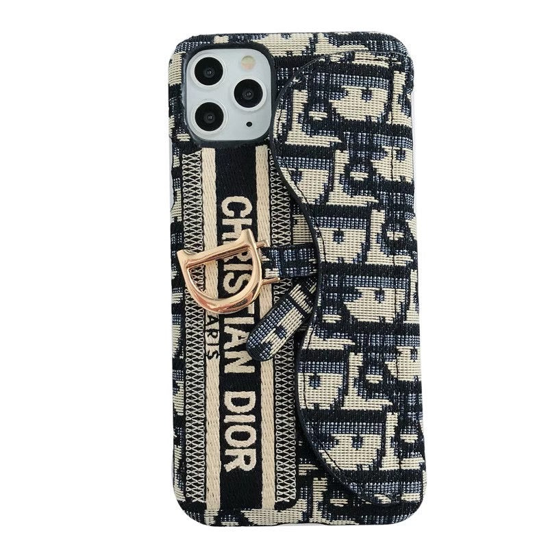 Luxury Monogram Card Pocket Flap Phone Case