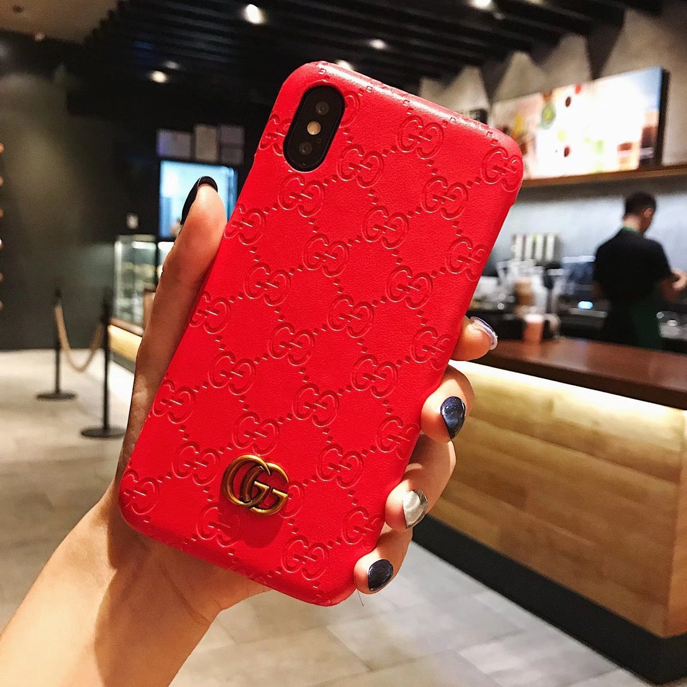 Detailed Shot of Gucci Debossed Phone Cas