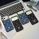 Denim Texture Monogram iPhone Case - detail 1 | FlairCases