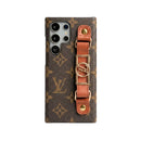 Monogram Strap Holder Samsung Galaxy Case - Samsung S26 Ultra - Brown | FlairCases
