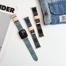 Denim Pattern Apple Watch Band | Three-Color Fabric Strap - Black Denim / 38/40/41mm | FlairCases
