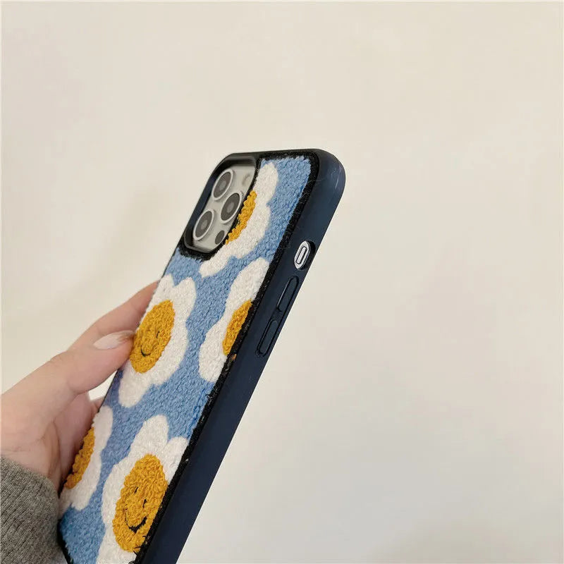 Soft Cute Texture Embroidered iPhone Case