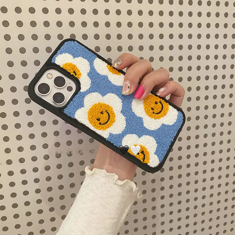Soft Cute Texture Embroidered iPhone Case