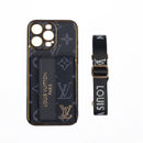 Luxury Monogram Card Holder Crossbody iPhone Case | Gold Accent - A / iPhone 17 Pro Max | FlairCases
