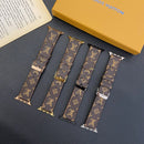 Brown Monogram Apple Watch Band | Five Buckle Styles - Black Buckle / 38/40/41mm | FlairCases
