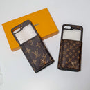 Six-Slot Wallet Samsung Galaxy Z Flip Case | Magnetic Closure - Z Flip 3 / Brown Monogram | FlairCases