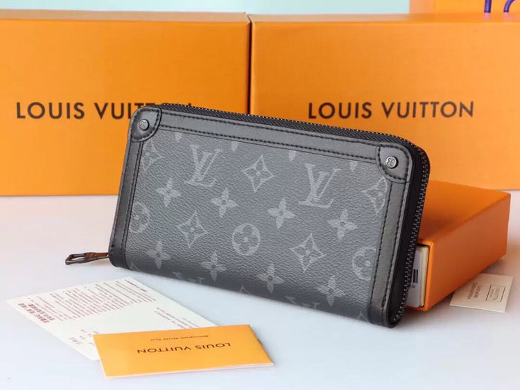 Black Monogram Zip-Around Organizer Wallet - Default Title | FlairCases