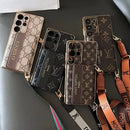 Seven-Slot Crossbody Samsung Galaxy Case | Detachable Lanyard - S22 / Brown Monogram | FlairCases