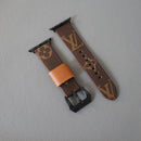 Brown Monogram Apple Watch Band | Black Buckle Strap - 38/40/41mm | FlairCases