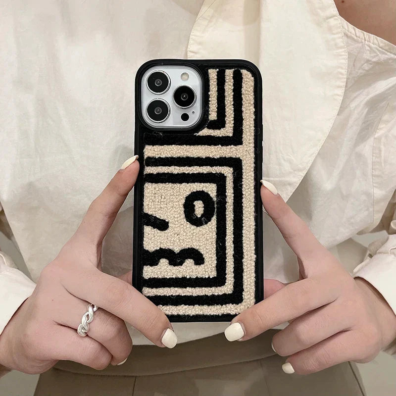 Soft Cute Texture Embroidered iPhone Case