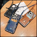 Rhinestone Accent Card Pocket Crossbody iPhone Case - detail 1 | FlairCases