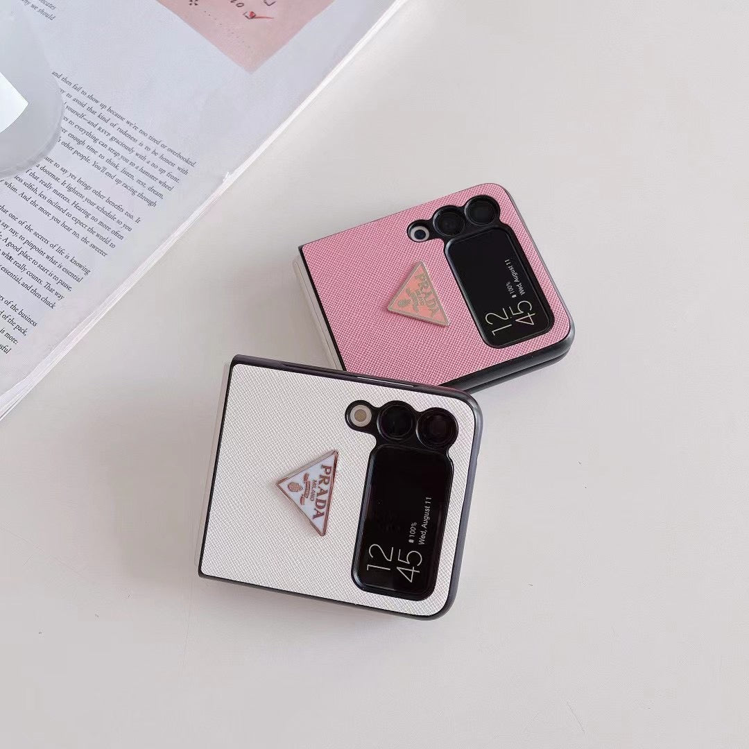 Luxurious PRADA phone case with logo detail for Samsung foldable phones