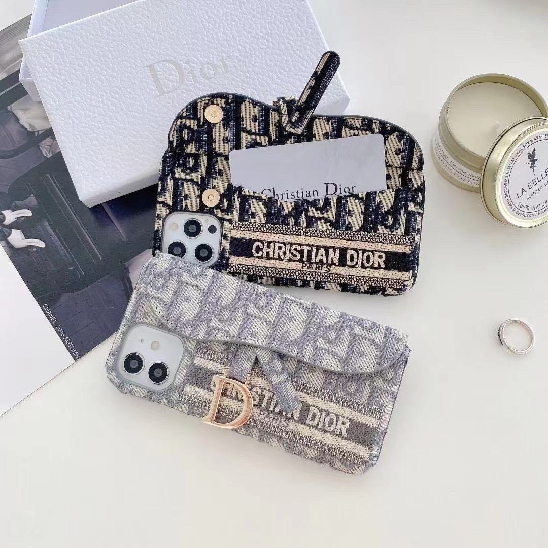 Luxury Monogram Card Pocket Flap Phone Case