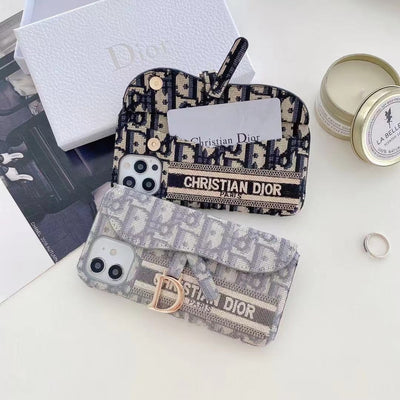 Luxury Monogram Card Pocket Flap Phone Case