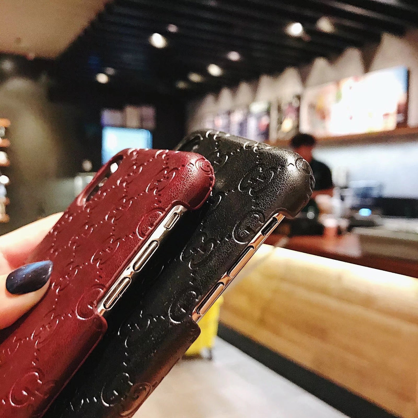 Elegant Debossed Gucci Logo Phone Case