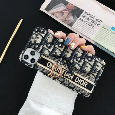 Luxury Monogram Card Pocket Flap Phone Case