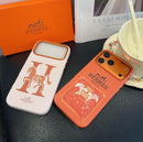 Equestrian Print Textured iPhone Case - detail 1 | FlairCases