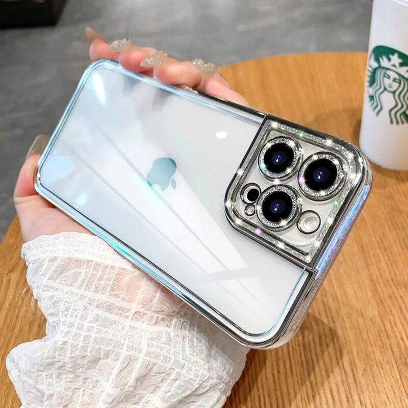 Transparent Plating Glitter Soft Clear Silicone Phone Case