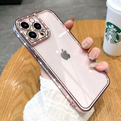 Transparent Plating Glitter Soft Clear Silicone Phone Case