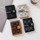 Patterned Button-Closure Card Wallet | Four Styles - Black Checkered - No | FlairCases