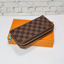 Brown Checkered Double Organizer Wallet - Default Title | FlairCases