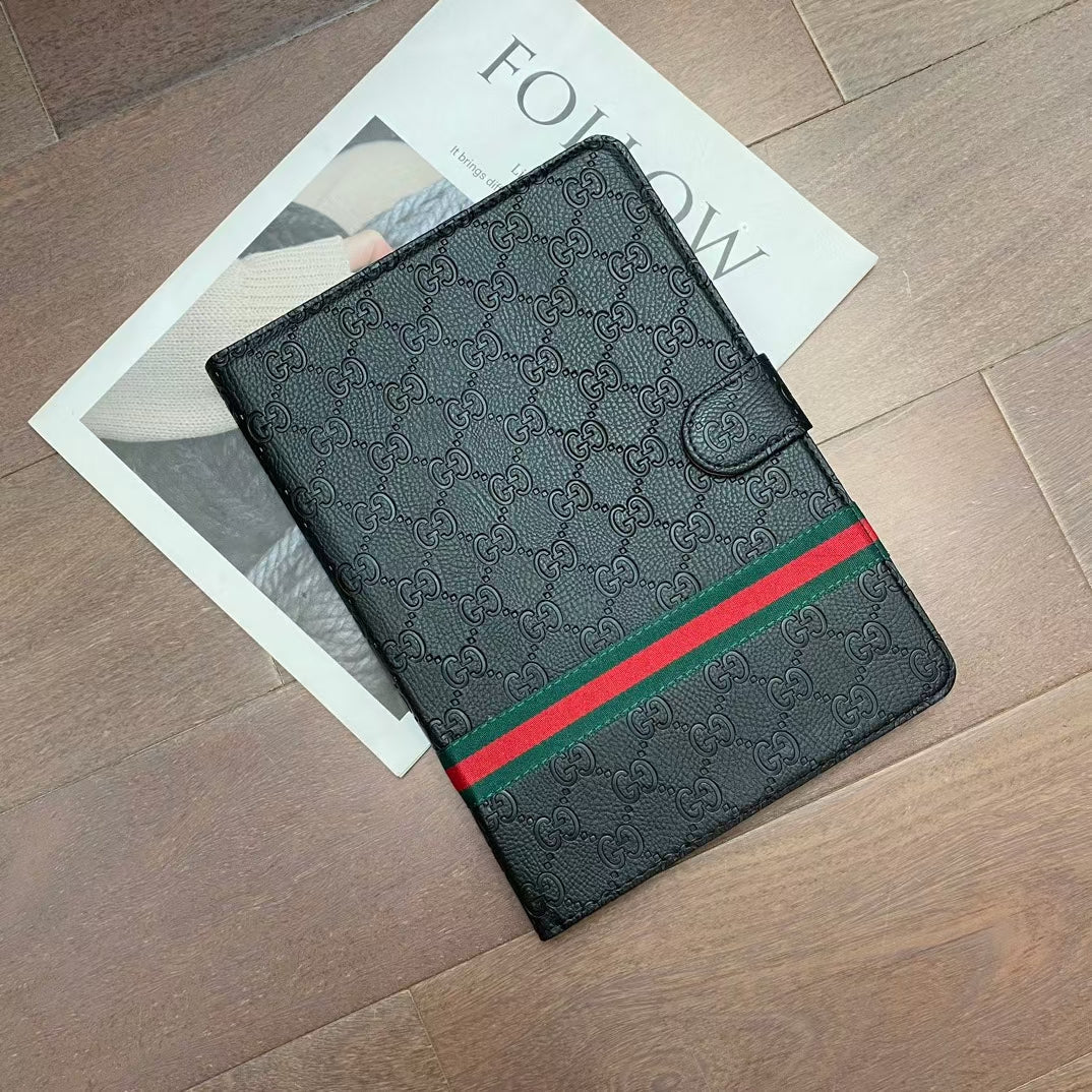 Luxury Monogram Stand Flip iPad Case with Card Holder