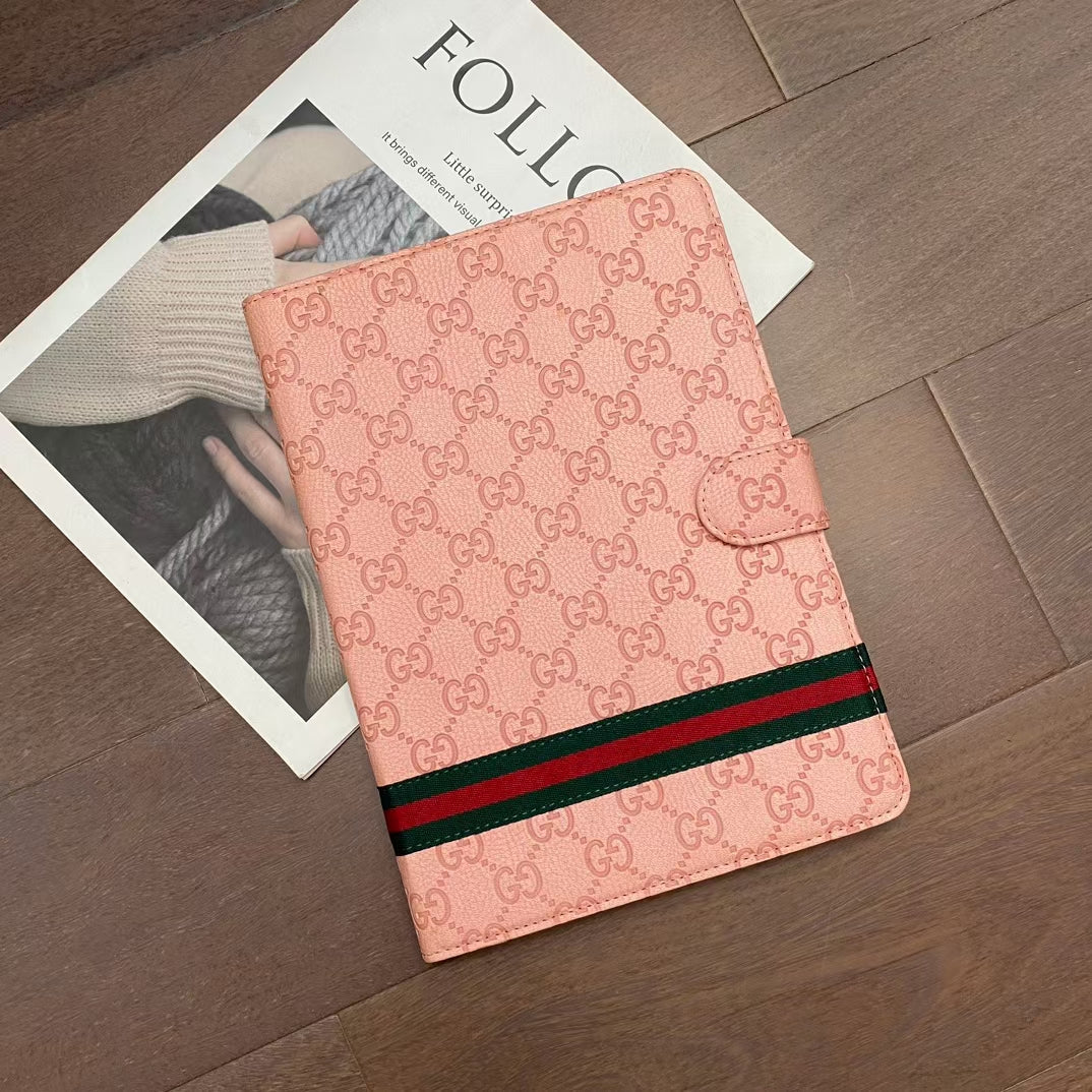 Luxury Monogram Stand Flip iPad Case with Card Holder